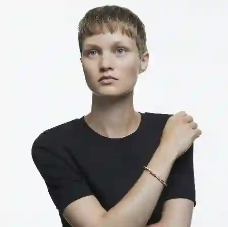 Resim Twist Bileklik, Beyaz, Pembe altın rengi kaplama