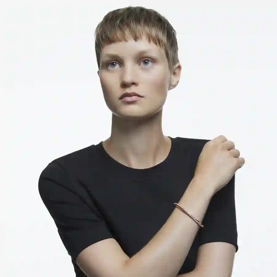 Resim Twist Bileklik, Beyaz, Pembe altın rengi kaplama