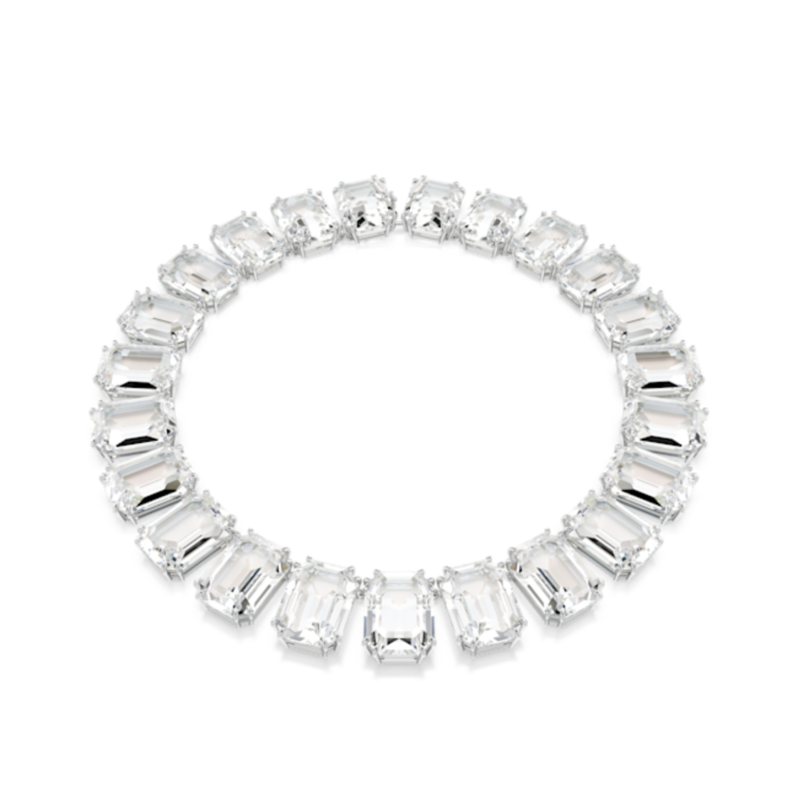 Resim Millenia Kolye, Sekizgen kesim, Beyaz, Rodyum kaplama