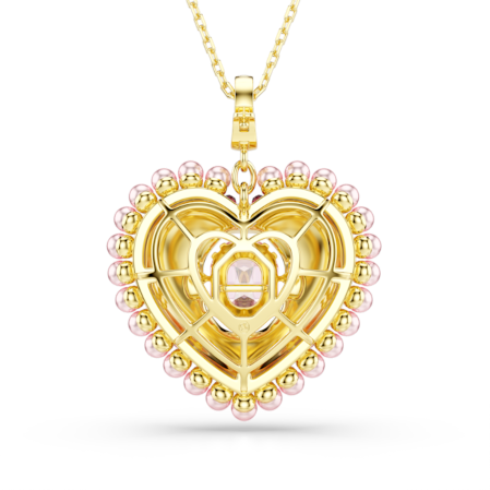 Resim Idyllia Kolye, Karışık kesimler, Kalp, Pembe, Altın rengi kaplama