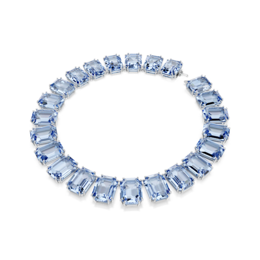 Resim Una Kolye, Sekizgen kesim, Mavi, Rodyum kaplama