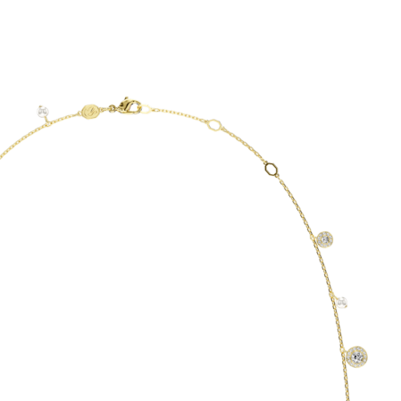 Resim Una Angelic Dizi Kolye, Kristal inci, Yuvarlak kesim, Beyaz, Altın rengi kaplama