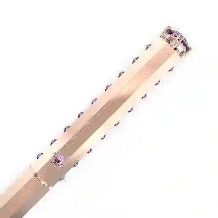 Resim Tükenmez Kalem, Klasik, Pembe, Pembe altın rengi kaplama