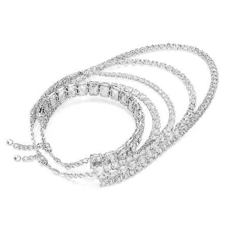 Resim Millenia Katlı Kolye, Karışık kesimler, Beyaz, Rodyum kaplama