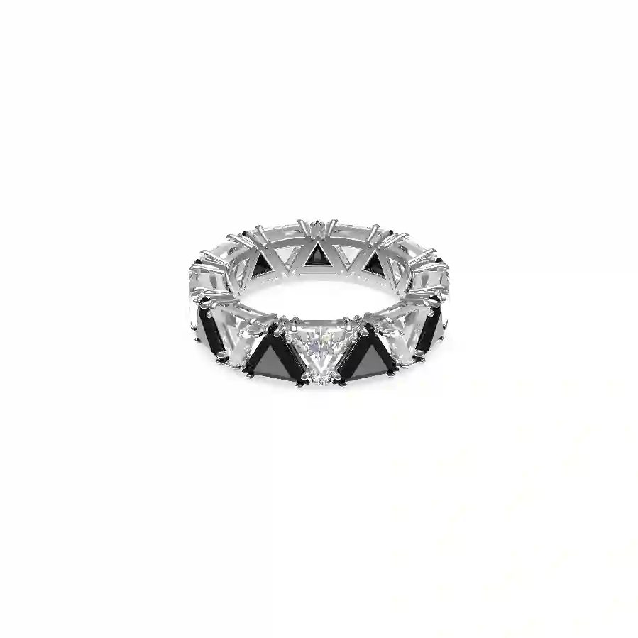 Resim Ortyx Kokteyl Yüzüğü, Üçgen kesim, Siyah, Rodyum kaplama