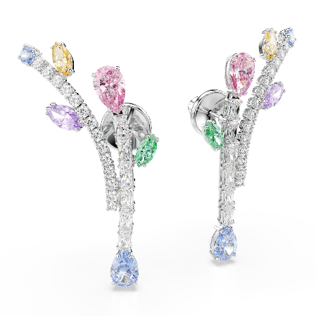 Resim Ariana Grande x Swarovski damla küpeler, Karışık kesimler, Çok renkli, Rodyum kaplama