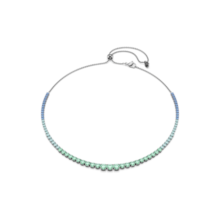 Resim Matrix Tennis kolye, Yuvarlak kesimlerin renk geçişleri, Çok renkli, Rutenyum kaplama