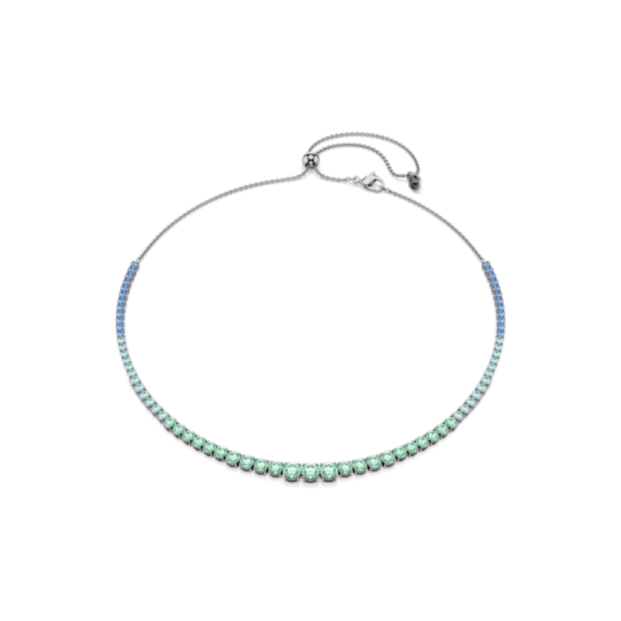 Resim Matrix Tennis kolye, Yuvarlak kesimlerin renk geçişleri, Çok renkli, Rutenyum kaplama