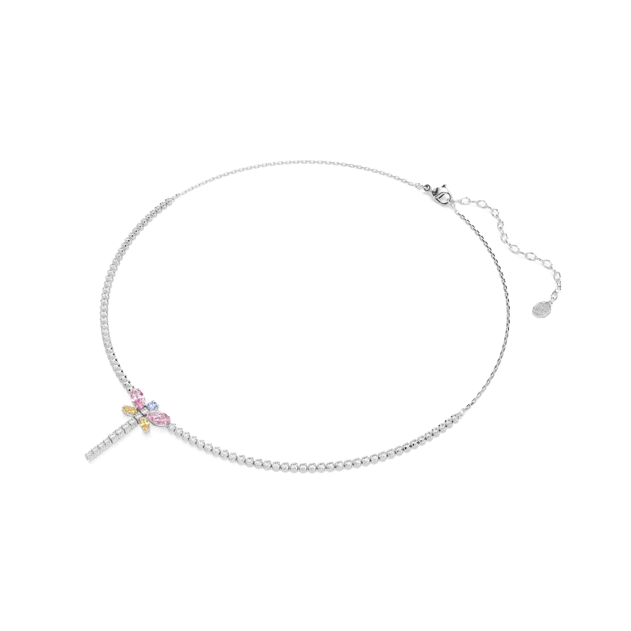 Resim Ariana Grande x Swarovski Tennis Y kolye, Karışık kesimler, Yusufçuk, Çok renkli, Rodyum kaplama