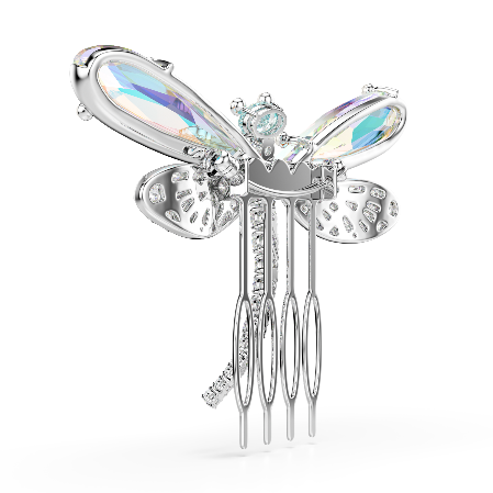 Resim Ariana Grande x Swarovski Broş ve saç aksesuarı, Karışık kesimler, Yusufçuk, Yeşil, Rodyum kaplama