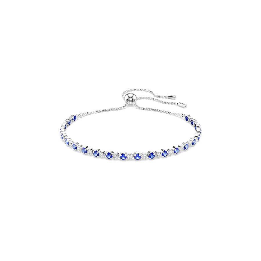 Resim Matrix Tennis bileklik, Karışık yuvarlak kesimler, Mavi, Rodyum kaplama