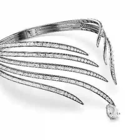 Resim The Vienna Collection Gerdanlık, Tüy, Beyaz, Rutenyum kaplama