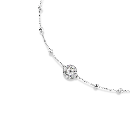 Resim Una Angelic Kolye, Yuvarlak kesim, Çift taraflı motifler, Beyaz, Rodyum kaplama