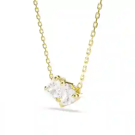 Resim Mesmera Attract Kolye, Kalp, Beyaz, Altın rengi kaplama