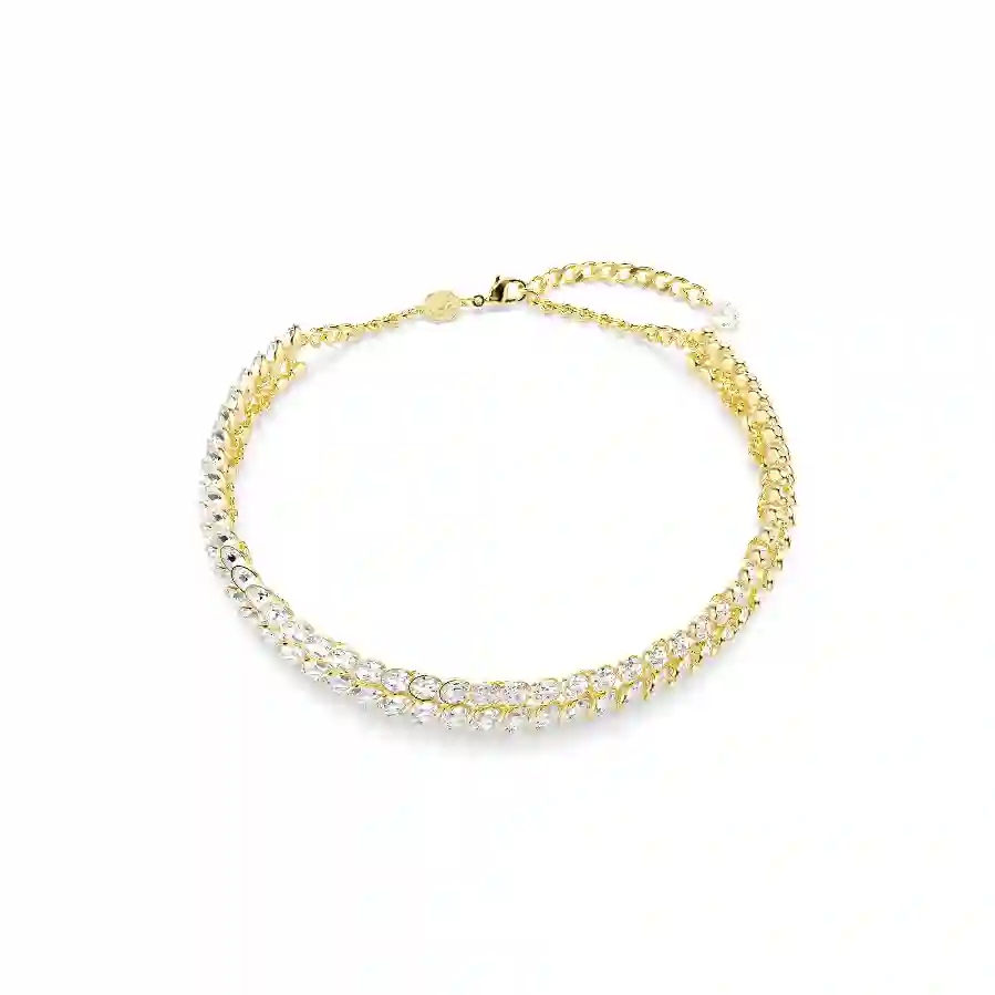 Resim Idyllia Gerdanlık, Oval kesim, Beyaz, Altın rengi kaplama