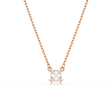 Resim Stilla Attract Kolye, Kare kesim, Beyaz, Pembe altın rengi kaplama