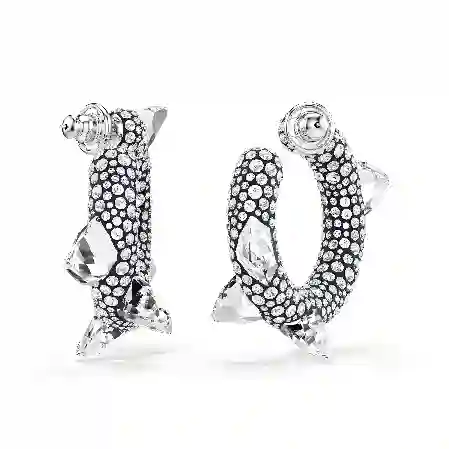 Resim Sublima halka küpeler, Çivi, Beyaz, Rodyum kaplama