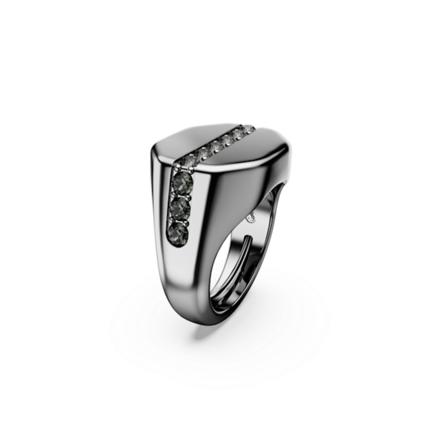 Resim Dextera Octagon Yüzük, Sekizgen şekil, Yuvarlak kesim, Siyah, Rutenyum kaplama