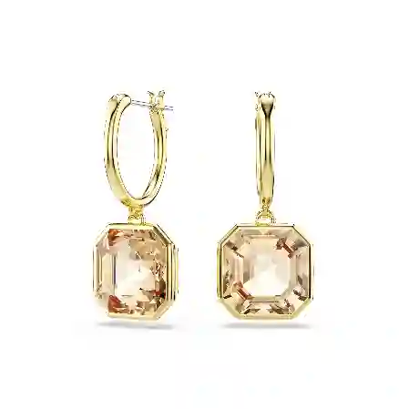 Resim Millenia damla küpeler, Kare kesim, Caramel, Altın rengi kaplama