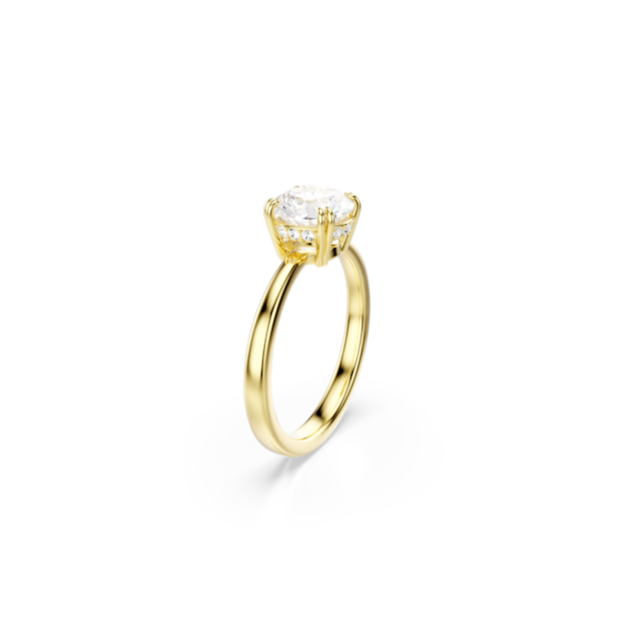 Resim Stilla Attract Kokteyl Yüzüğü, Yuvarlak kesim, Beyaz, Altın rengi kaplama