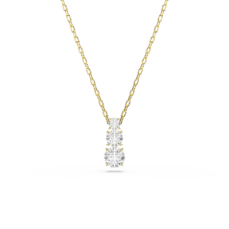 Resim Stilla Attract Kolye, Yuvarlak kesim, Beyaz, Altın rengi kaplama