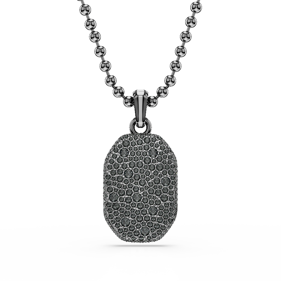 Resim Dextera Octagon Kolye, Sekizgen şekil, Yuvarlak kesim, Siyah, Rutenyum kaplama