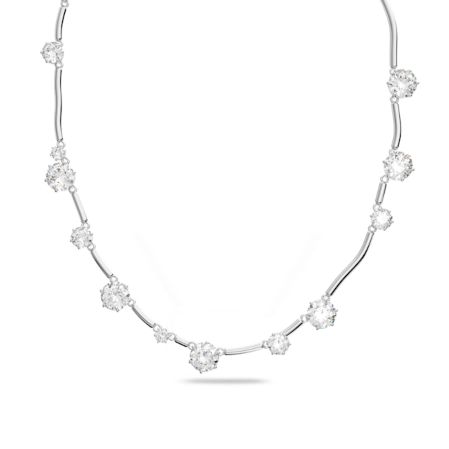 Resim Constella Kolye, Karışık yuvarlak kesimler, Beyaz, Rodyum kaplama