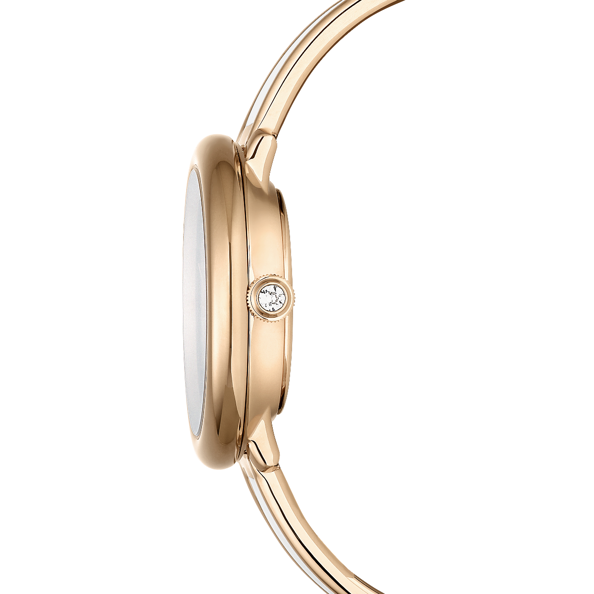 Resim Crystalline Bangle Saat, İsviçre Üretimi, Metal bileklik, Yeşil, Pembe altın rengi yüzey