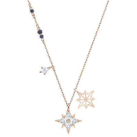 Resim Swarovski Symbolic Kolye, Yıldız, Beyaz, Pembe altın rengi kaplama