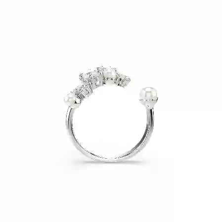 Resim Constella Açık Yüzük, Kristal inci, Yuvarlak kesimler, Beyaz, Rodyum kaplama