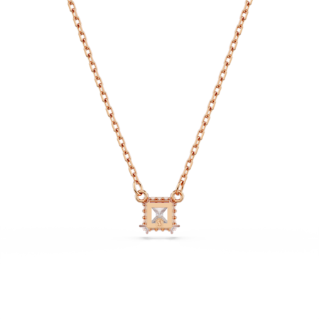 Resim Stilla Attract Kolye, Kare kesim, Beyaz, Pembe altın rengi kaplama