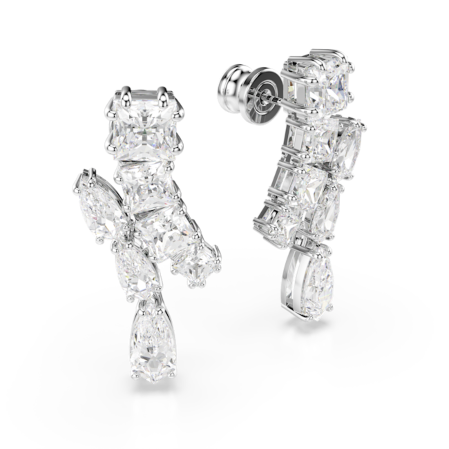 Resim Matrix damla küpeler, Karışık kesimler, Beyaz, Rodyum kaplama