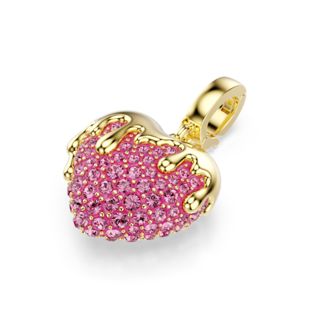 Resim Idyllia Charm, Yuvarlak kesim, Kalp, Pembe, Altın rengi kaplama