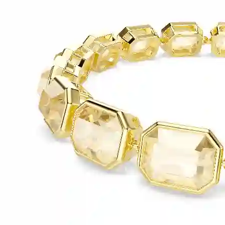 Resim Millenia Tennis bileklik, Sekizgen kesim, Caramel, Altın rengi kaplama
