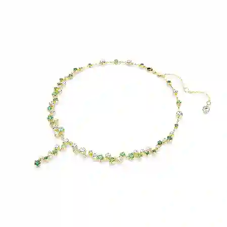 Resim Constella Y-Kolye, Karışık kesimler, Yeşil, Altın rengi kaplama