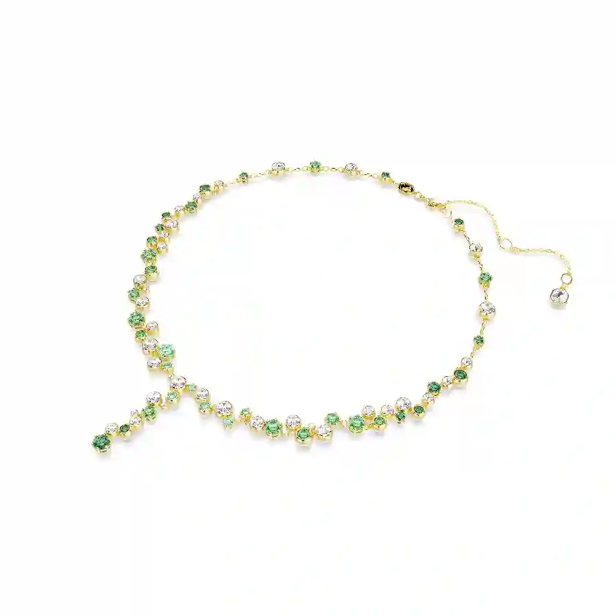 Resim Constella Y-Kolye, Karışık kesimler, Yeşil, Altın rengi kaplama