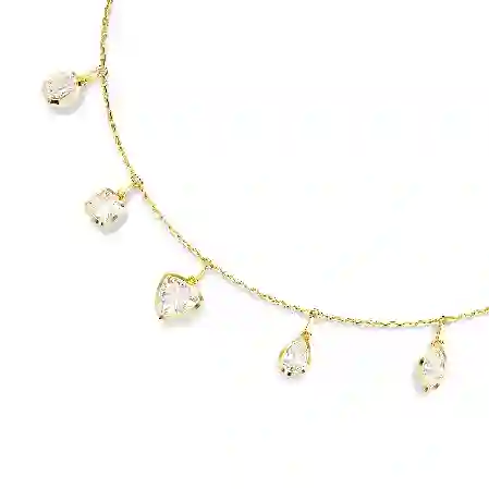 Resim Imber Kolye, Karışık kesimler, Beyaz, Altın rengi kaplama