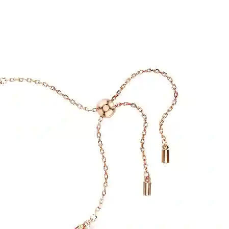 Resim Matrix Tennis bileklik, Kristal inci, Yuvarlak kesimler, Beyaz, Pembe altın rengi kaplama