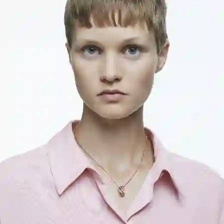 Resim Twist Kolye, Beyaz, Pembe altın rengi kaplama