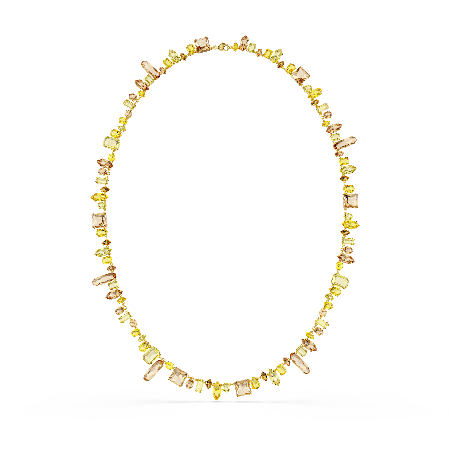 Resim Gema Dizi Kolye, Karışık kesimler, Sarı, Altın rengi kaplama