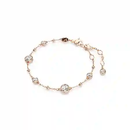 Resim Imber Bileklik, Yuvarlak kesim, Beyaz, Pembe altın rengi kaplama