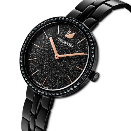 Resim Cosmopolitan Saat, İsviçre Üretimi, Metal bileklik, Siyah, Siyah yüzey