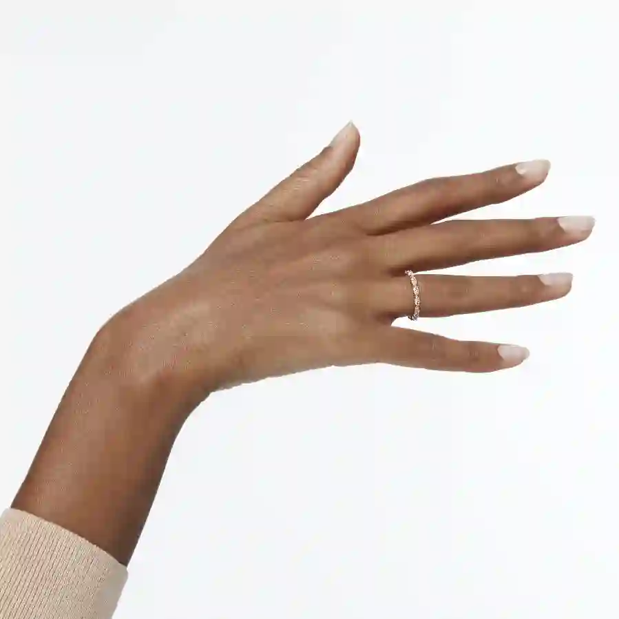 Resim Vittore Yüzük, Markiz kesim, Beyaz, Pembe altın rengi kaplama