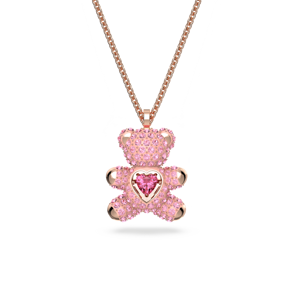 Resim Teddy Kolye, Ayıcık, Pembe, Pembe altın rengi kaplama