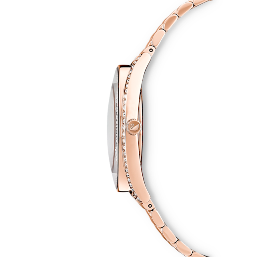 Resim Crystalline Aura Saat, İsviçre Üretimi, Metal bileklik, Rose Altın tonu, Pembe altın rengi yüzey
