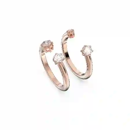 Resim Constella Yüzük, Set (2), Yuvarlak kesim, Beyaz, Pembe altın rengi kaplama