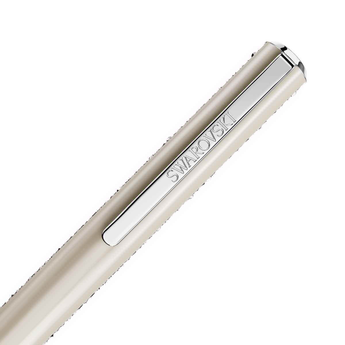 Resim Crystal Shimmer Glide Tükenmez Kalem, Bej, Bej lakeli, krom kaplama