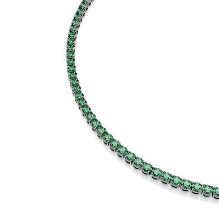 Resim Matrix Tennis kolye, Yuvarlak kesim, Yeşil, Rutenyum kaplama