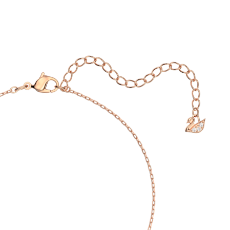 Resim Swarovski Sparkling Dance Kolye, Yuvarlak kesim, Beyaz, Pembe altın rengi kaplama