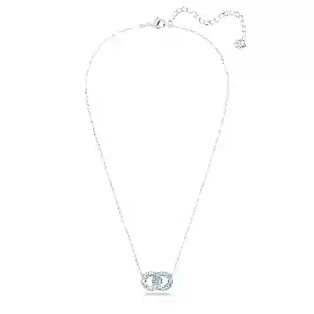 Resim Dextera Kolye, Pavé, İç içe geçmiş daireler, Mavi, Rodyum kaplama